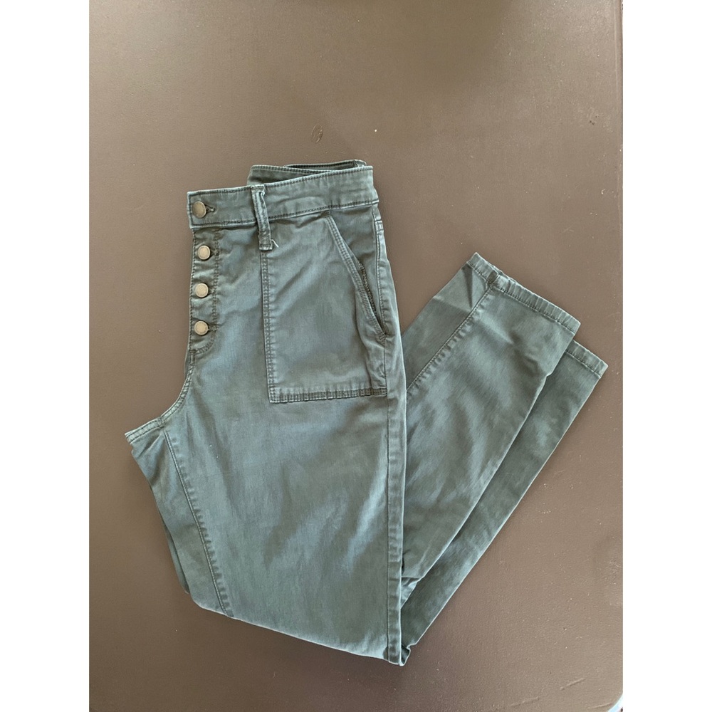Dark green high rise pants
